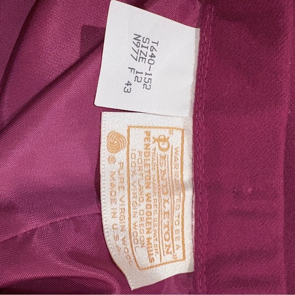 Pendleton 100% Wool Raspberry Pink Midi Skirt Classic Preppy - Picture 6 of 8